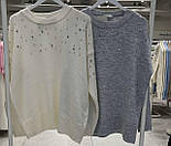 Жіночий светр оверсайз однотонний декорований камінням (р. 42-46) 14043355, фото 5