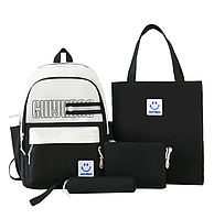 Рюкзак шкільний набір для дівчинки 4 в 1 чорний 487GP