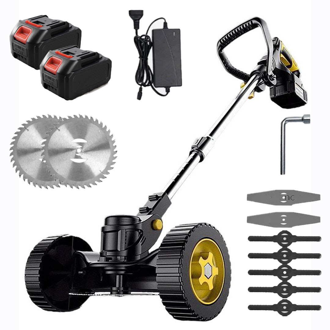Газонокосарка-триммер з колесами та насадками Набір акумуляторна коса для трави з 2 АКБ 24v, фото 1