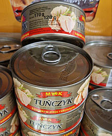 Тунець в рослинній олії M&K 170/120г.