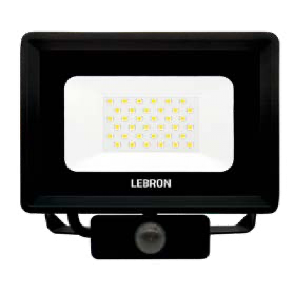 LED прожектор LF-20S, 20W, 6500K, 1600Lm, 220 V, IP65,датчик руху (17-12-22), Lebron, Арт.55815