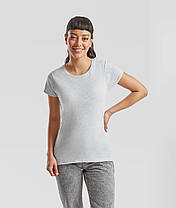 Сіро-Лілова футболка жіноча базова Valueweight lady-fit Fruit of the loom, фото 3