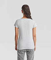 Сіро-Лілова футболка жіноча базова Valueweight lady-fit Fruit of the loom, фото 4