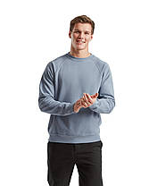 Мінеральний блакитний реглан чоловічий зимовий Classic raglan sweat Fruit of the loom, фото 5
