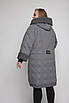 Пальто зимове жіноче великих розмірів 56,58,60,66 сірий, фото 3