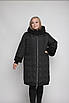 Пальто зимове жіноче великих розмірів 56,58,60,66 сірий, фото 7