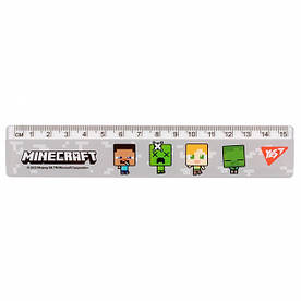 Лінійка пластикова Yes, 15 см Minecraft майнкрафт