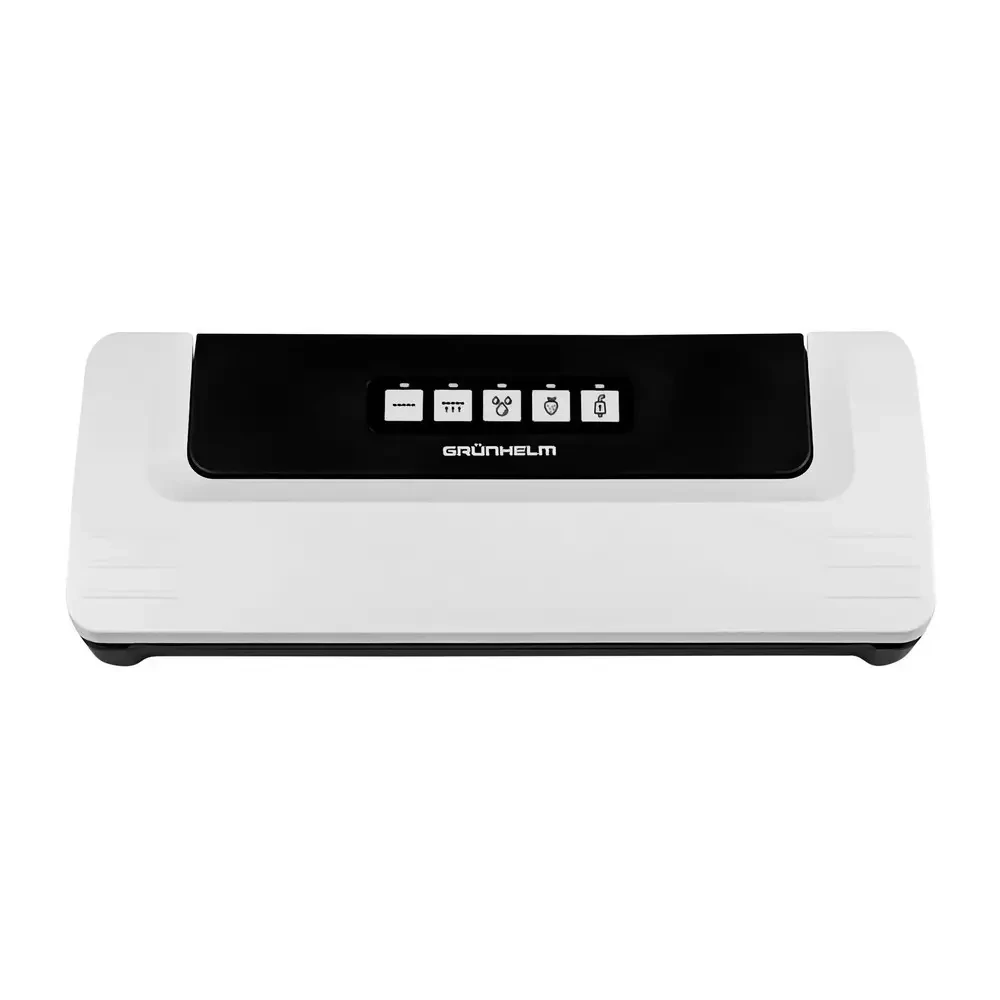 Побутовий вакууматор GV 100 BW Grunhelm 600 мБар вакуумування вологих та м'яких продуктів білий, фото 1