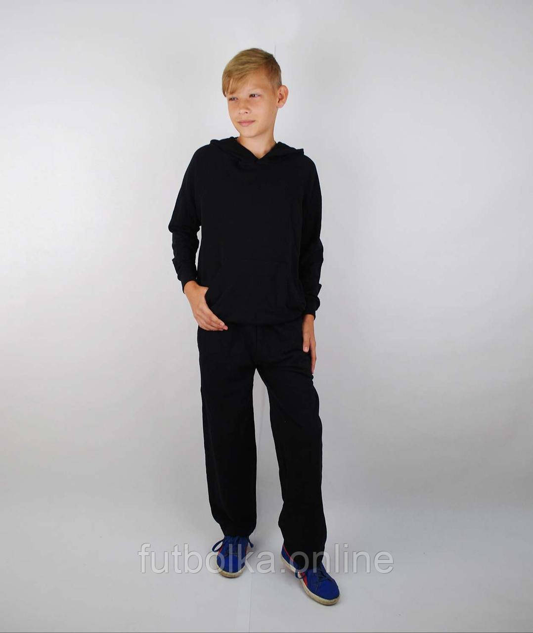 Чорний спортивний костюм дитячий для підлітка Lightweight hooded tracksuit Fruit of the loom