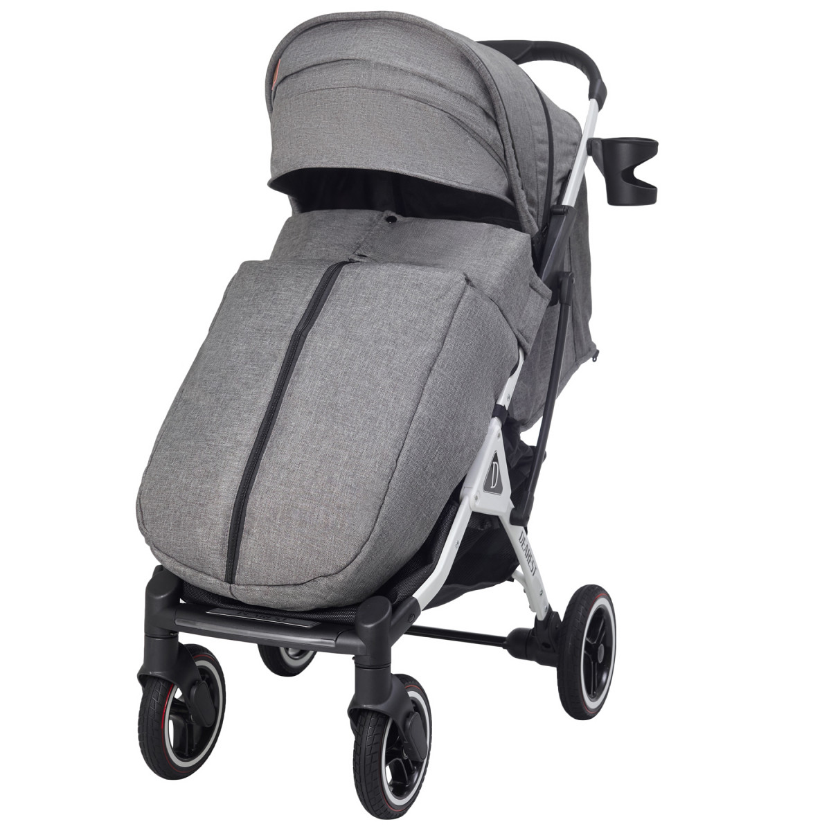 Прогулянкова Коляска Dearest 819 Plus Сіра, рама біла, фото 1