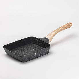 Сковорода прямокутна глибока 800 (мл) з антипригарним покриттям для всіх плит сіра