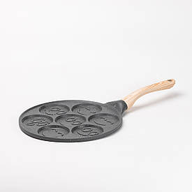 Сковорода смайл Ø 26.5 (см) на 7 секцій для панкейків сіра