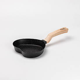 Сковорода у вигляді серця з антипригарним покриттям 400 мл чорна