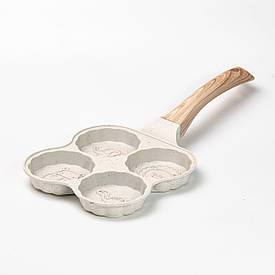 Сковорода для оладок, яєць, панкейків порційна на 4 секції антипригарна пательня