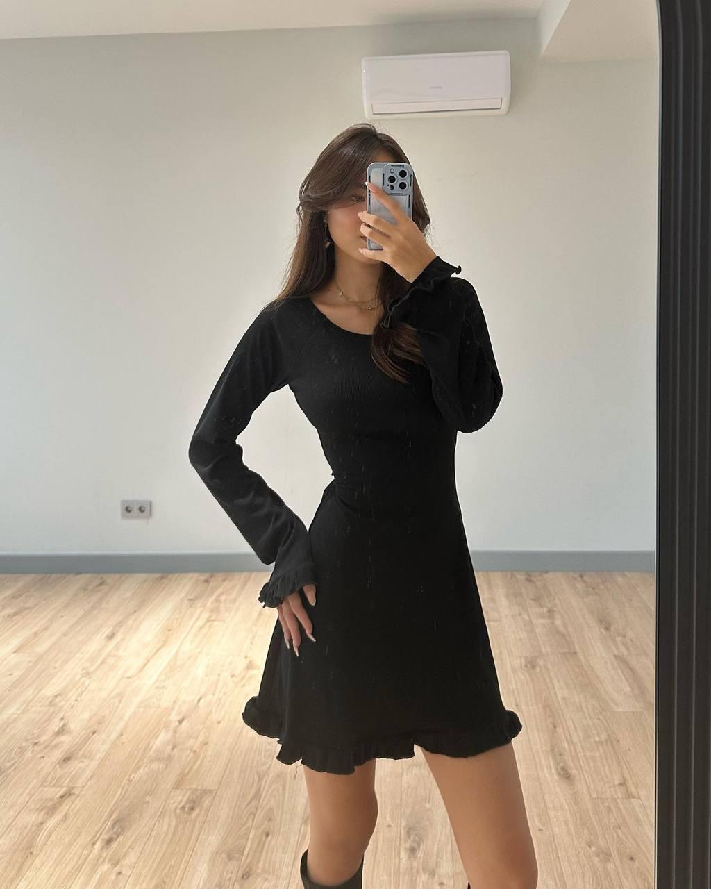 Сексуальна оригінальна коротка сукня з креп дайвінгу, фото 1