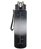 Набір спортивних пляшок 3 в 1 з розміткою 300ml/900ml/2000ml Black-Grey (3_05425), фото 8