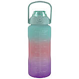 Набір спортивних пляшок 3 в 1 з розміткою 300ml/900ml/2000ml Mint-Pink-Purple (3_05428), фото 3
