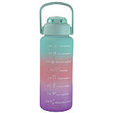 Набір спортивних пляшок 3 в 1 з розміткою 300ml/900ml/2000ml Mint-Pink-Purple (3_05428), фото 4