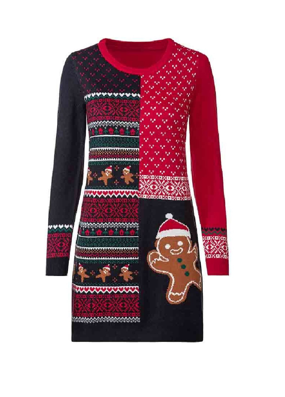 Светр-туніка жіночий з новорічним орнаментом акрил