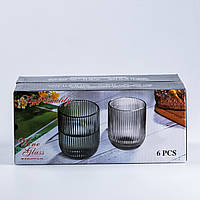 Склянки з товстого скла 6 шт 300 мл для подавання напоїв універсальний посуд для дому та свят