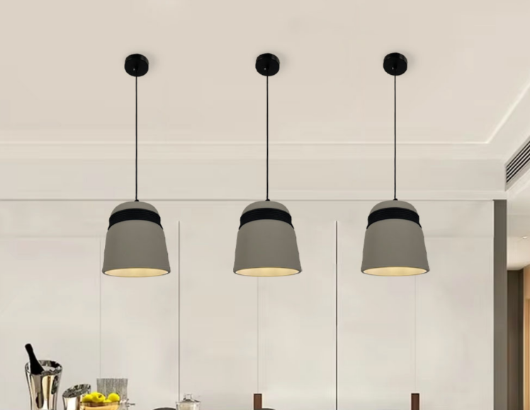 Підвіс із бетонним плафоном та чорною основою MJ 186/1 GR+BK, фото 1