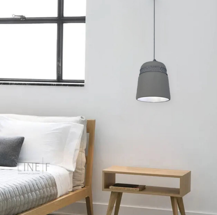 Підвіс із бетонним плафоном та хромованою основою MJ 186/1 GR+GR, фото 1