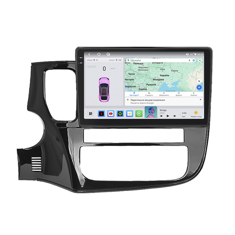 Магнітола Lesko для Mitsubishi Outlander III Рестайлінг 2 2015-2018г 10" 4/64 QLED CarPlay 4G Wi-Fi 360 Prime
