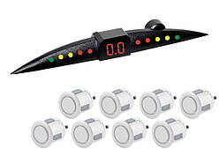 Оригінал! Парктронік TIGER TG-P8LED 8дат SLIM Black/silver (компл.) - Вища Якість!