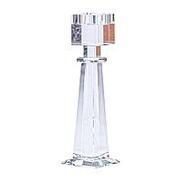 Скляний свічник 22.5 см для створення затишку та романтичної атмосфери в інтер'єрі