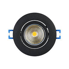 Точковий вбудований LED світильник алюмінієвий чорний 8.8х4.2 см, фото 4