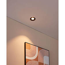 Точковий вбудований LED світильник алюмінієвий чорний 8.8х4.2 см, фото 2