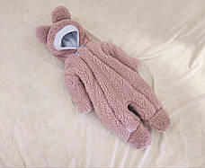 Дитячий теплий чоловічок комбінезон Тедді осінь весна зима 0-3 міс 56-62 розмір, фото 3