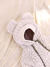 Дитячий теплий чоловічок комбінезон Тедді осінь весна зима 0-3 міс 56-62 розмір, фото 5