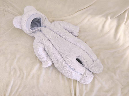 Дитячий теплий чоловічок комбінезон Тедді осінь весна зима 0-3 міс 56-62 розмір, фото 1