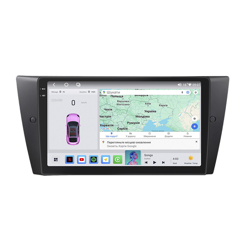 Магнітола Lesko для BMW 3 серії V (E90/E91/E92/E93) Рестайлінг 2008-2013г 9" 4/64 QLED CarPlay 4G 360 Prime