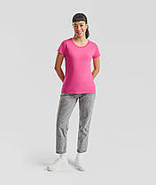 Малинова футболка жіноча базова Valueweight lady-fit Fruit of the loom, фото 2