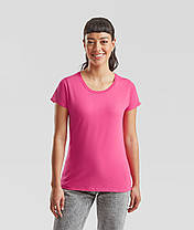 Малинова футболка жіноча базова Valueweight lady-fit Fruit of the loom, фото 3