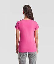 Малинова футболка жіноча базова Valueweight lady-fit Fruit of the loom, фото 4