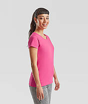 Малинова футболка жіноча базова Valueweight lady-fit Fruit of the loom, фото 5