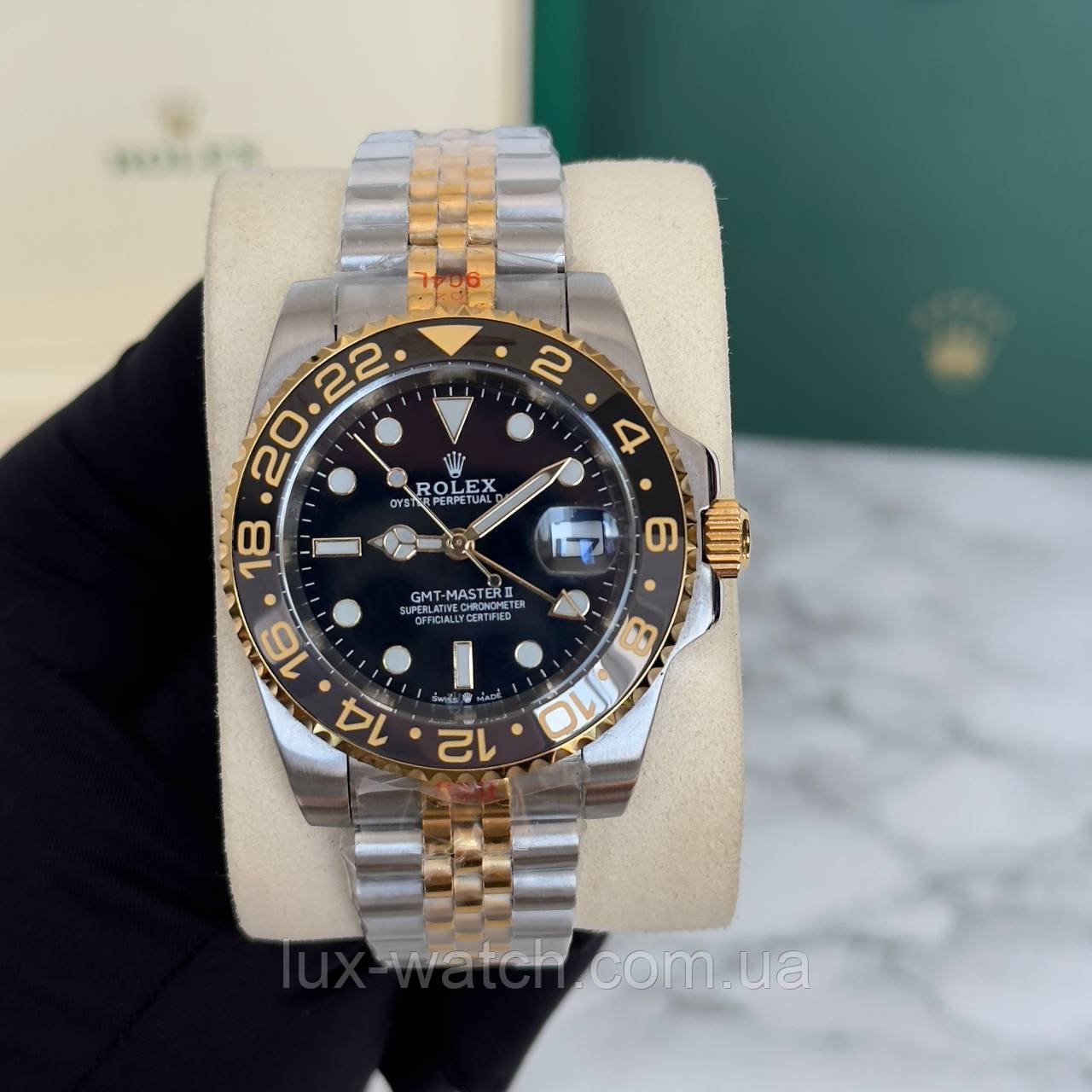 Годинник Rolex GMT-Master II Silver/Gold-Black