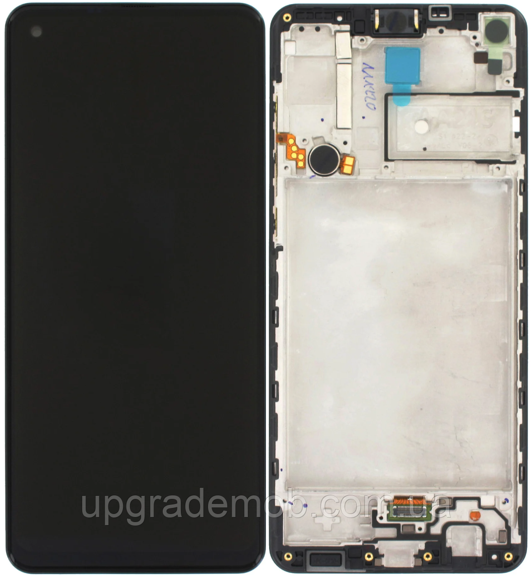 Дисплей модуль тачскрин Samsung A217 Galaxy A21s чорний оригінал сервісне паковання з рамкою GH82-22905A