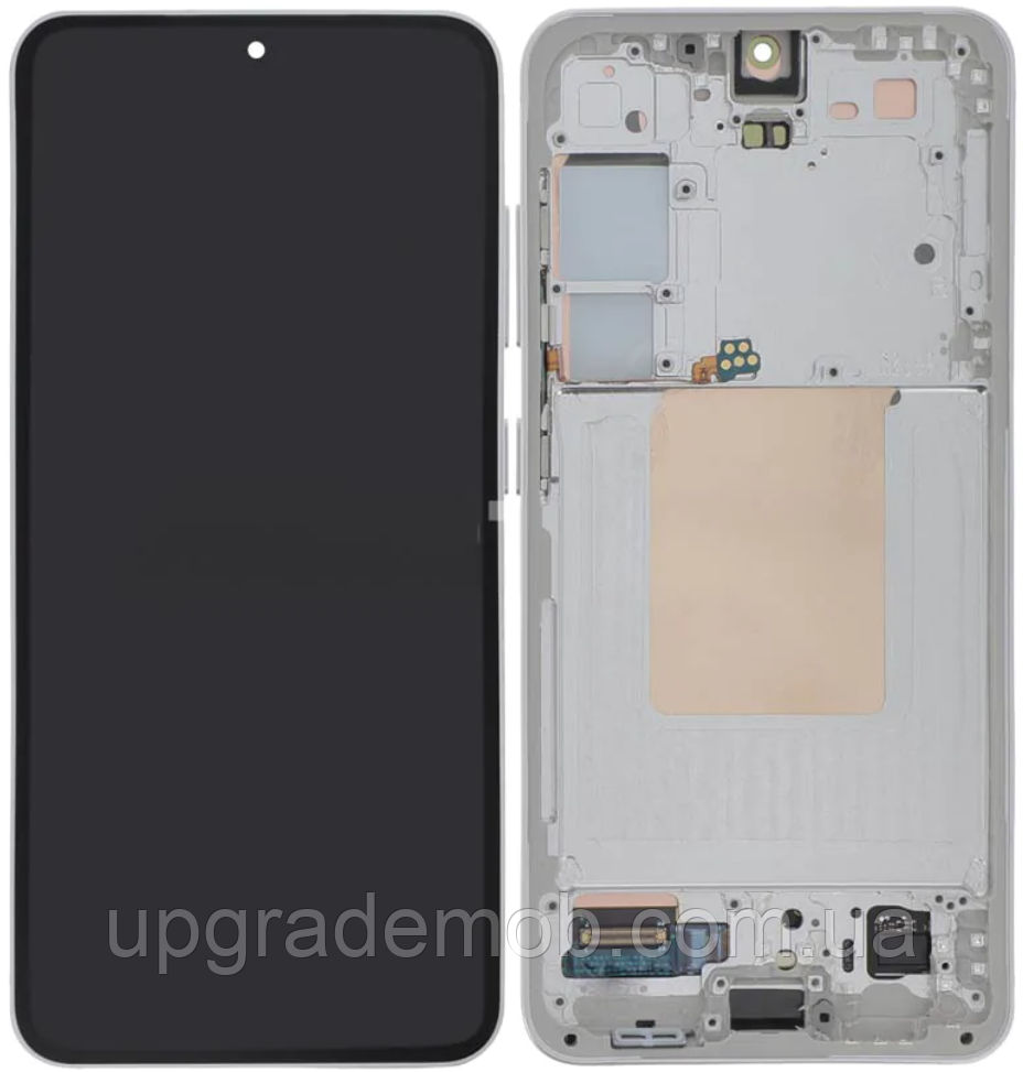 Дисплей модуль тачскрин Samsung S921 Galaxy S24 чорний Amoled оригінал сервісне паковання з рамкою сірого