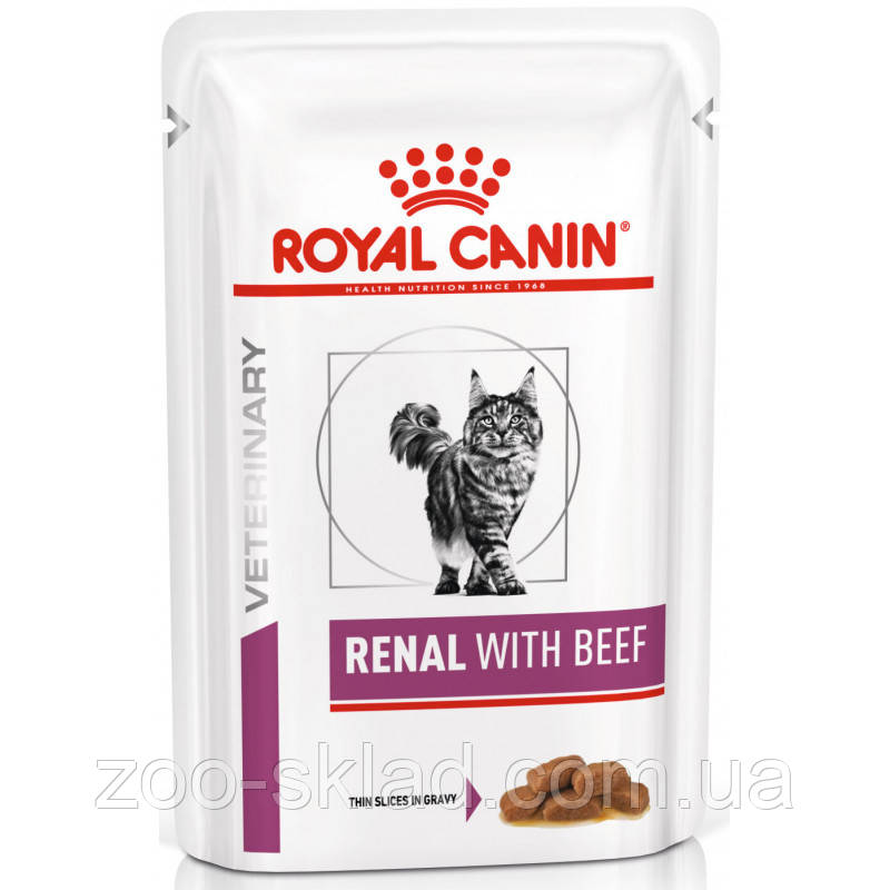 Royal Canin CAT Pouch Renal Beef для котів при хворобах нирок,з яловичиною 85г