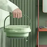 Ультразвукова портативна складана пральна машина 2в1 з відром Mini Folding Washing Machine міністилка, фото 4