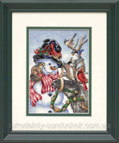 Набір для вишивання Dimensions "Сніговик та олень//Snowman & Reindeer" 08824