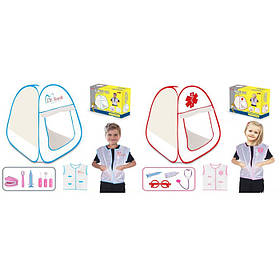 Намет MR 1269 (6шт) піраміда, лікарня, 62-34-67см, 1 вхід-накидка, медичні інструменти, халат, 2 види (лікар,