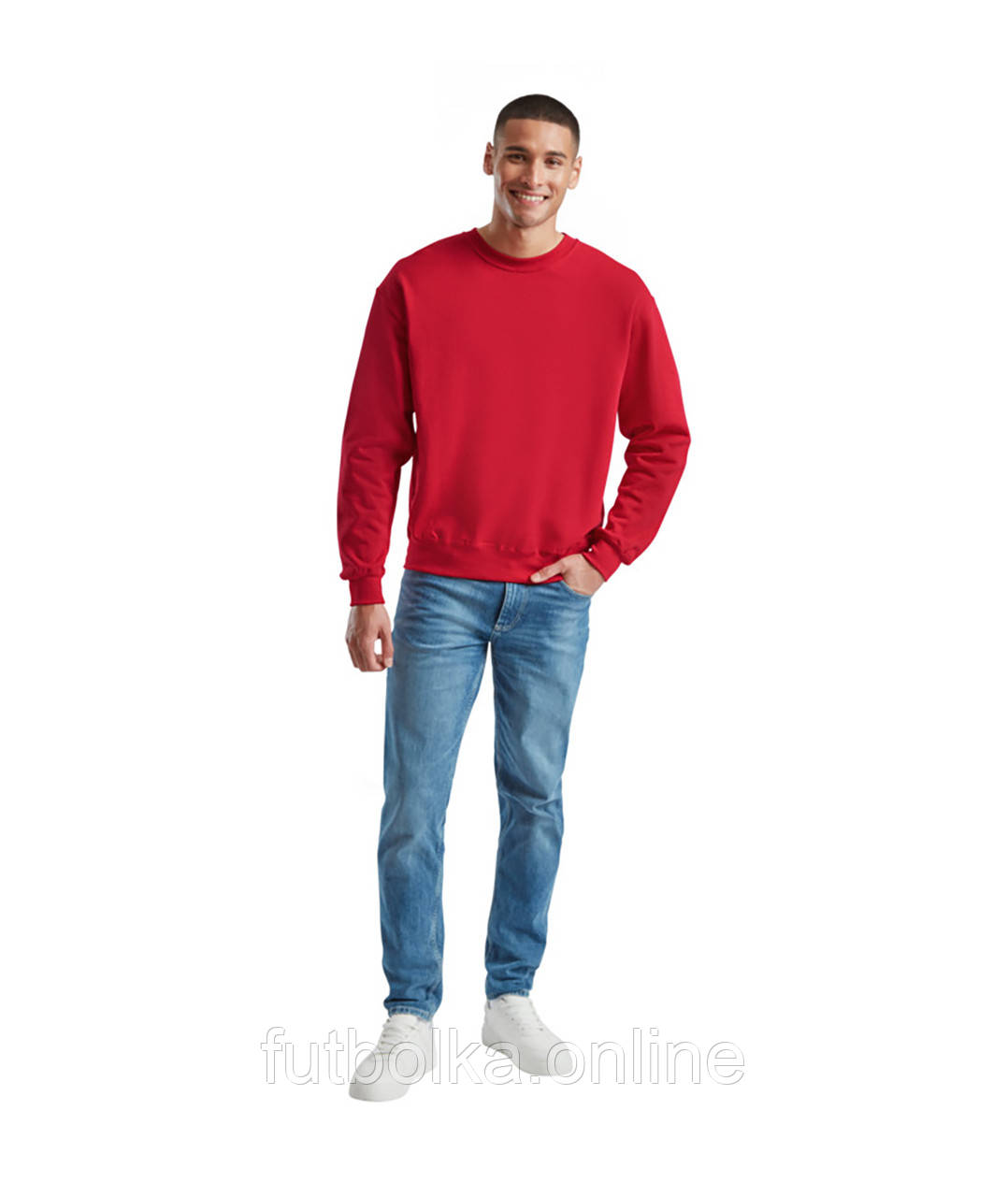 Червоний чоловічий пуловер класичний Classic set-in sweat Fruit of the loom