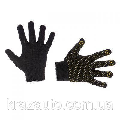 Рукавичка з ПВХ точкою, клас в'язання 7, колір чорний. INTERTOOL SP-0138, фото 1