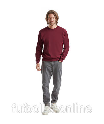 Бордовий чоловічий пуловер класичний Classic set-in sweat Fruit of the loom, фото 1