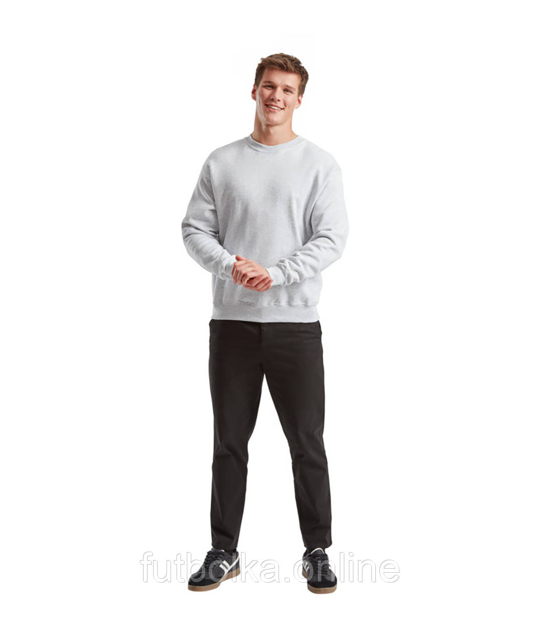 Сіро-Ліловий чоловічий пуловер класичний Classic set-in sweat Fruit of the loom
